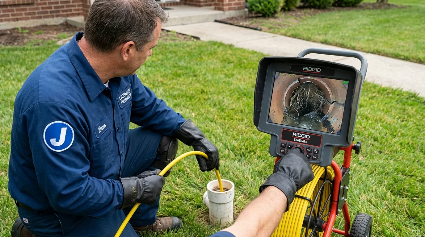 Sewer camera inspection being performed by Johns Plumbing LLC in La Palma